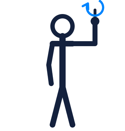 Raise the forks hand signal: forearm vertical, index finger pointing up, hand making small circles